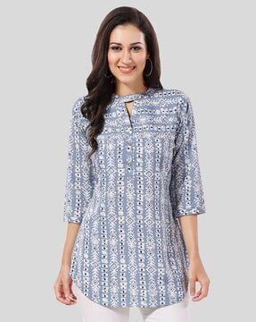 bandhani print straight kurti