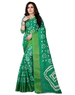 bandhani printed traditional saree