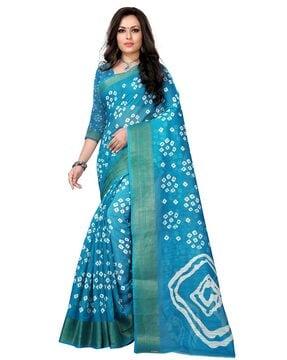 bandhani printed traditional saree