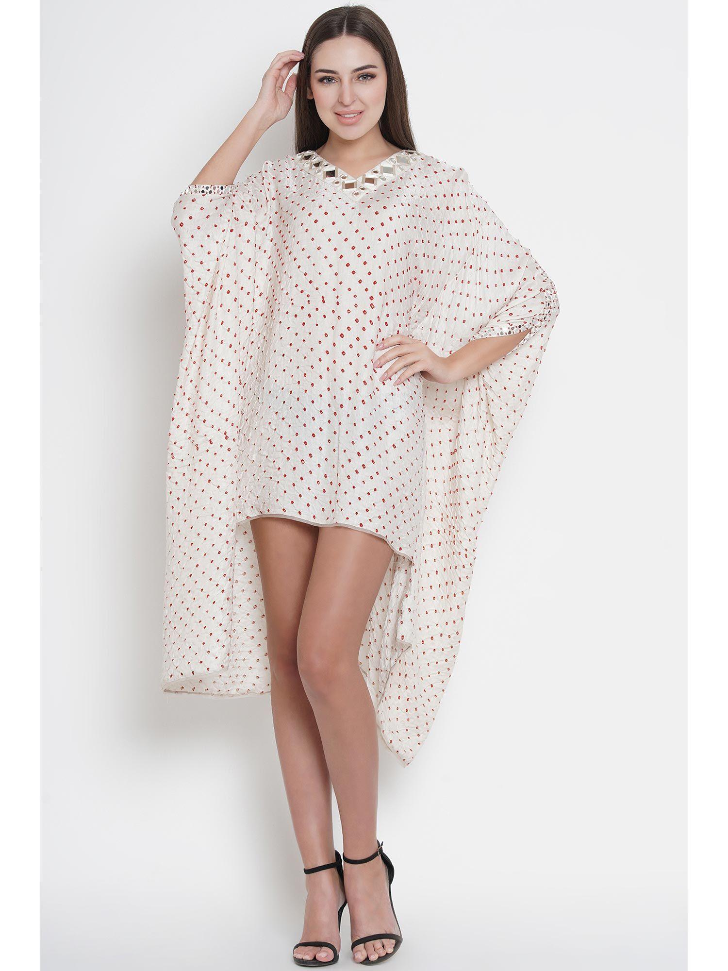 bandhani slit sleeves kaftan cape