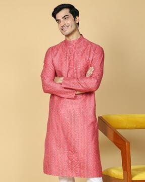 bandhej printed long kurta