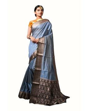 bangalori silk saree with zari woven motifs