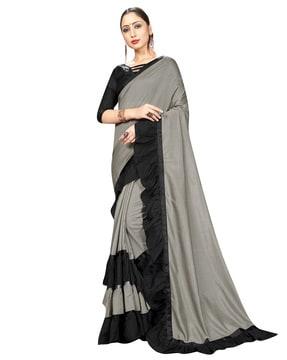 banglori silk ruffled saree