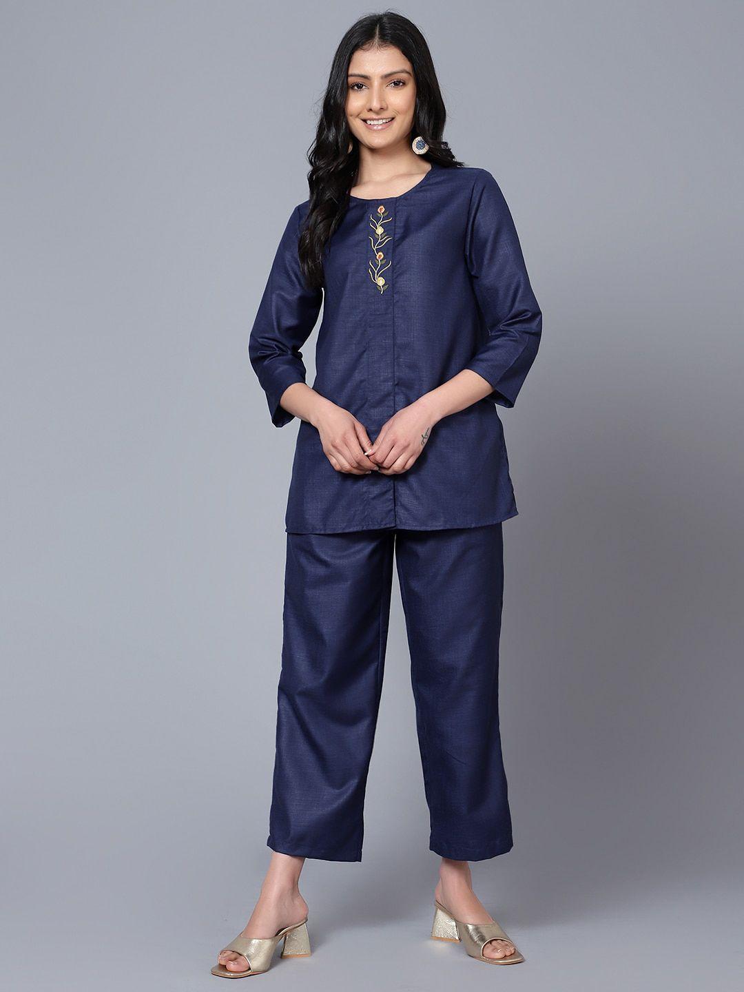 bani women cotton blend tunic with trouser