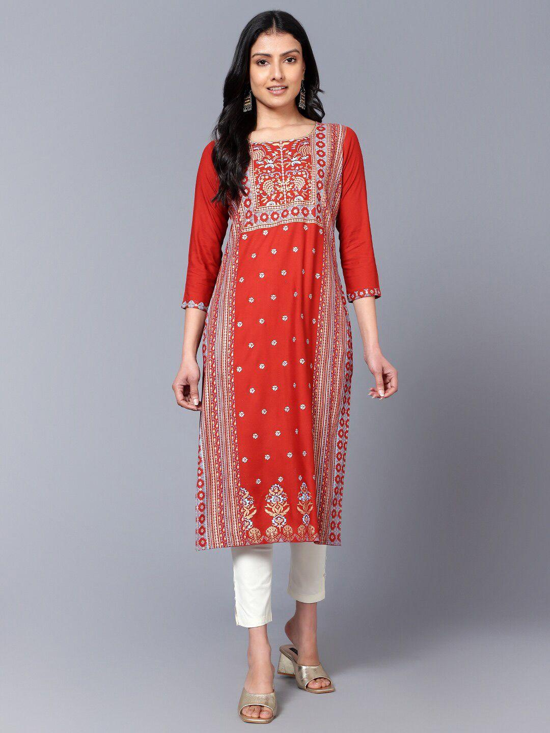 bani women floral printed liva kurta