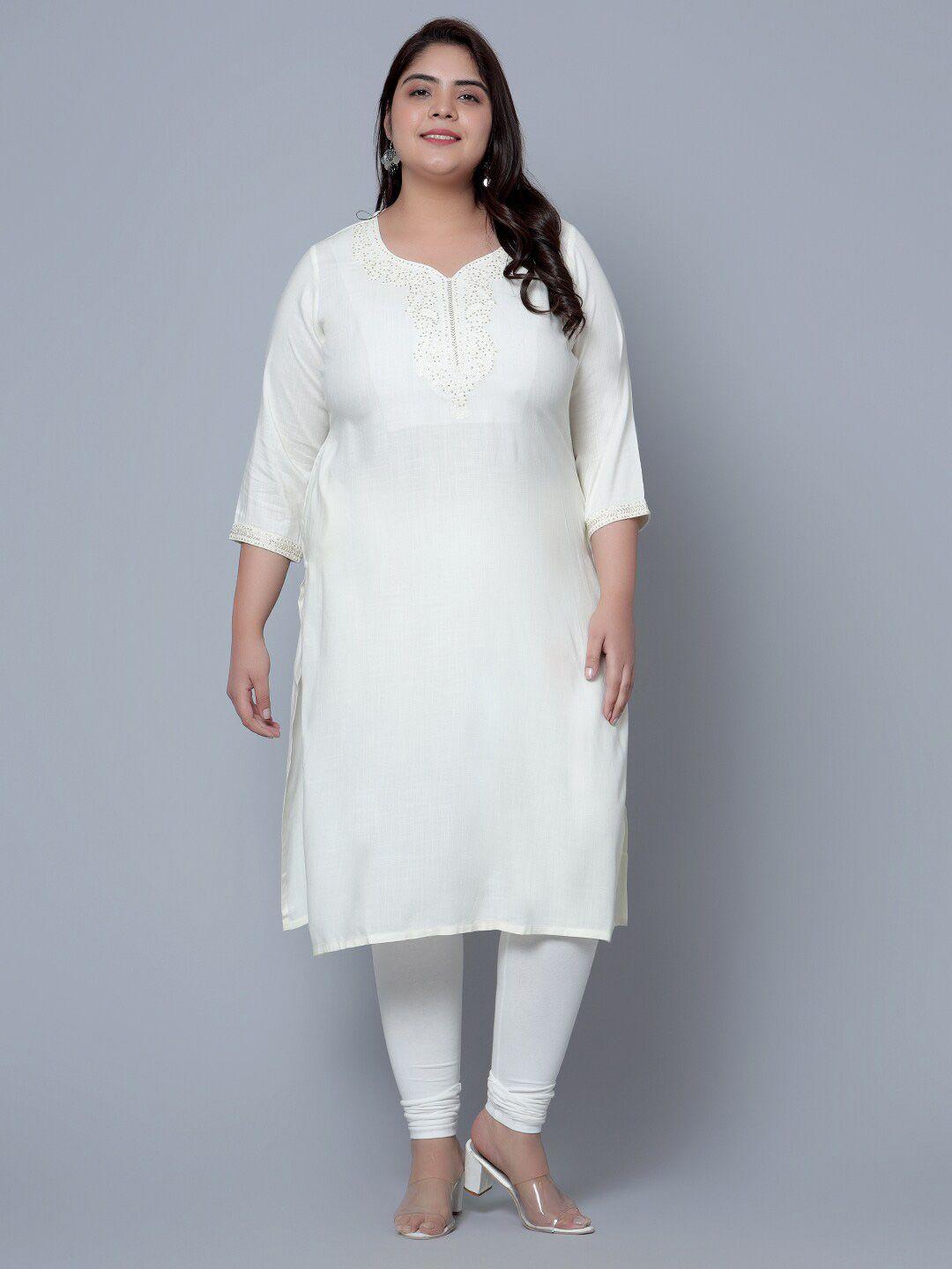 bani women plus size ethnic motifs yoke design thread work liva kurta