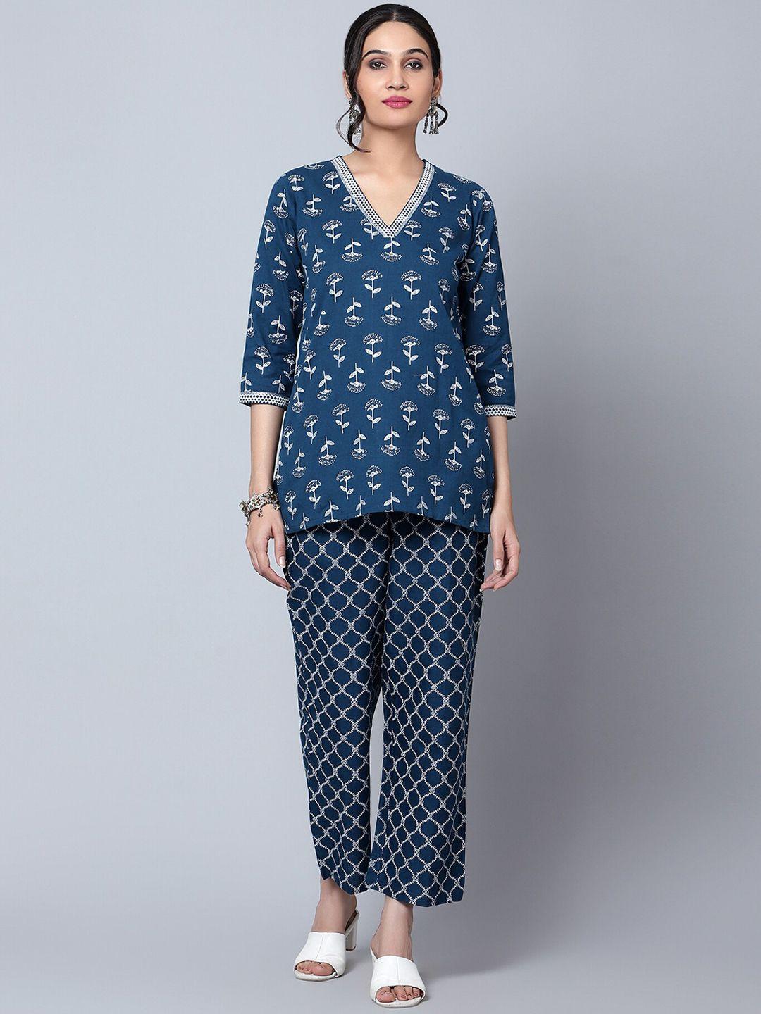 bani women printed pure cotton co-ords