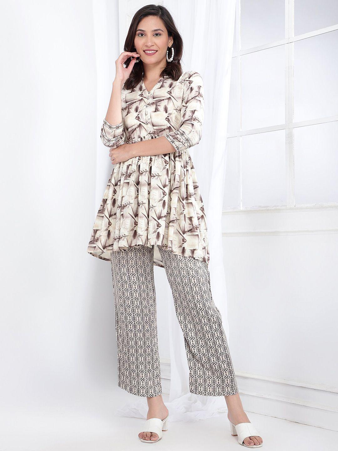 bani women printed tunic with trouser co-ords