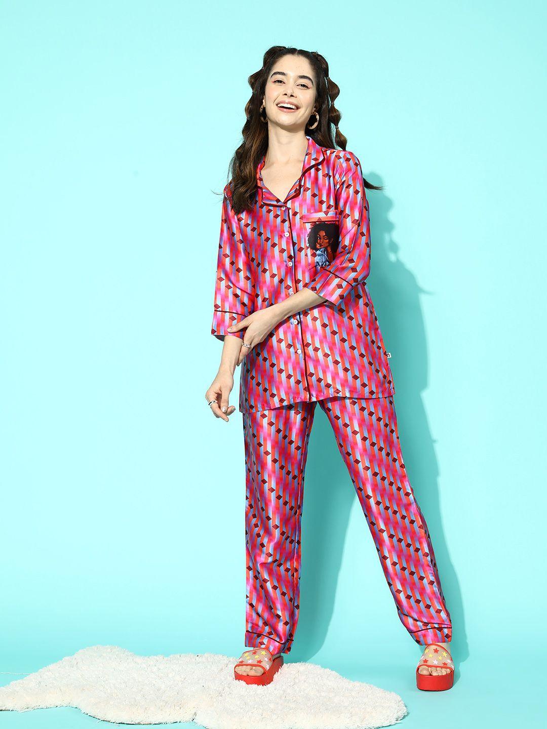 bannos swagger abstract printed night suit ah-bt-315