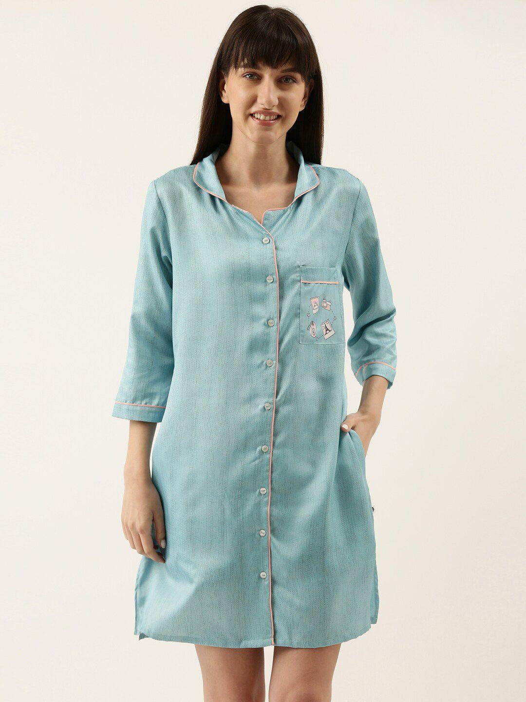 bannos swagger blue printed nightdress