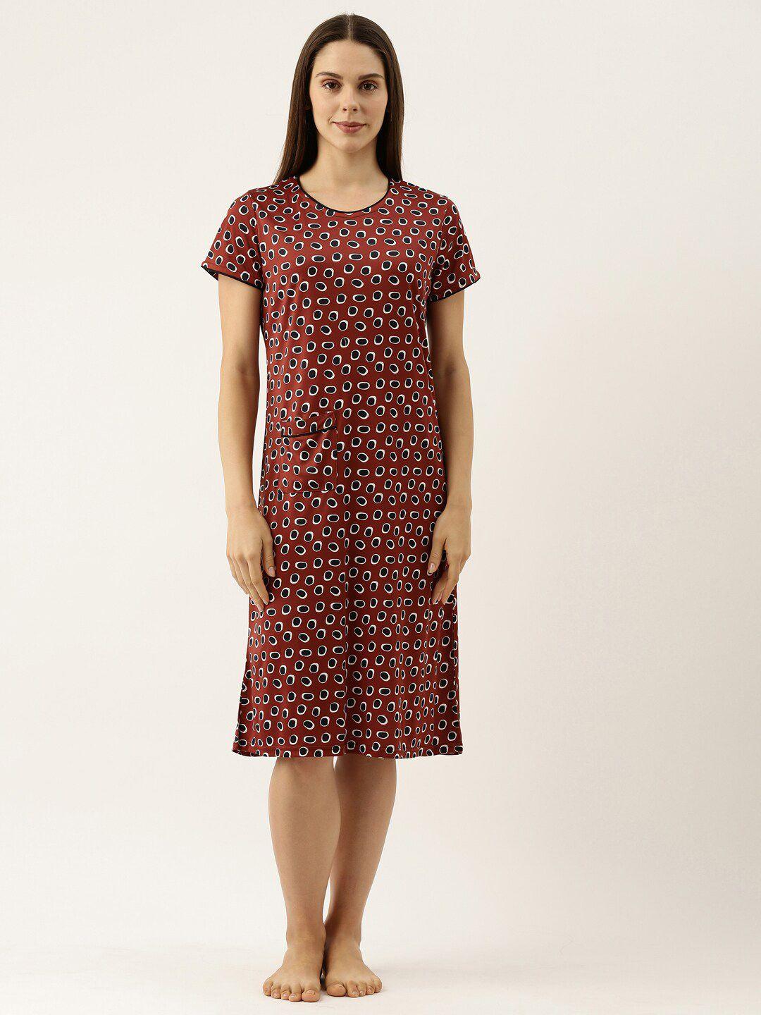 bannos swagger brown printed nightdress
