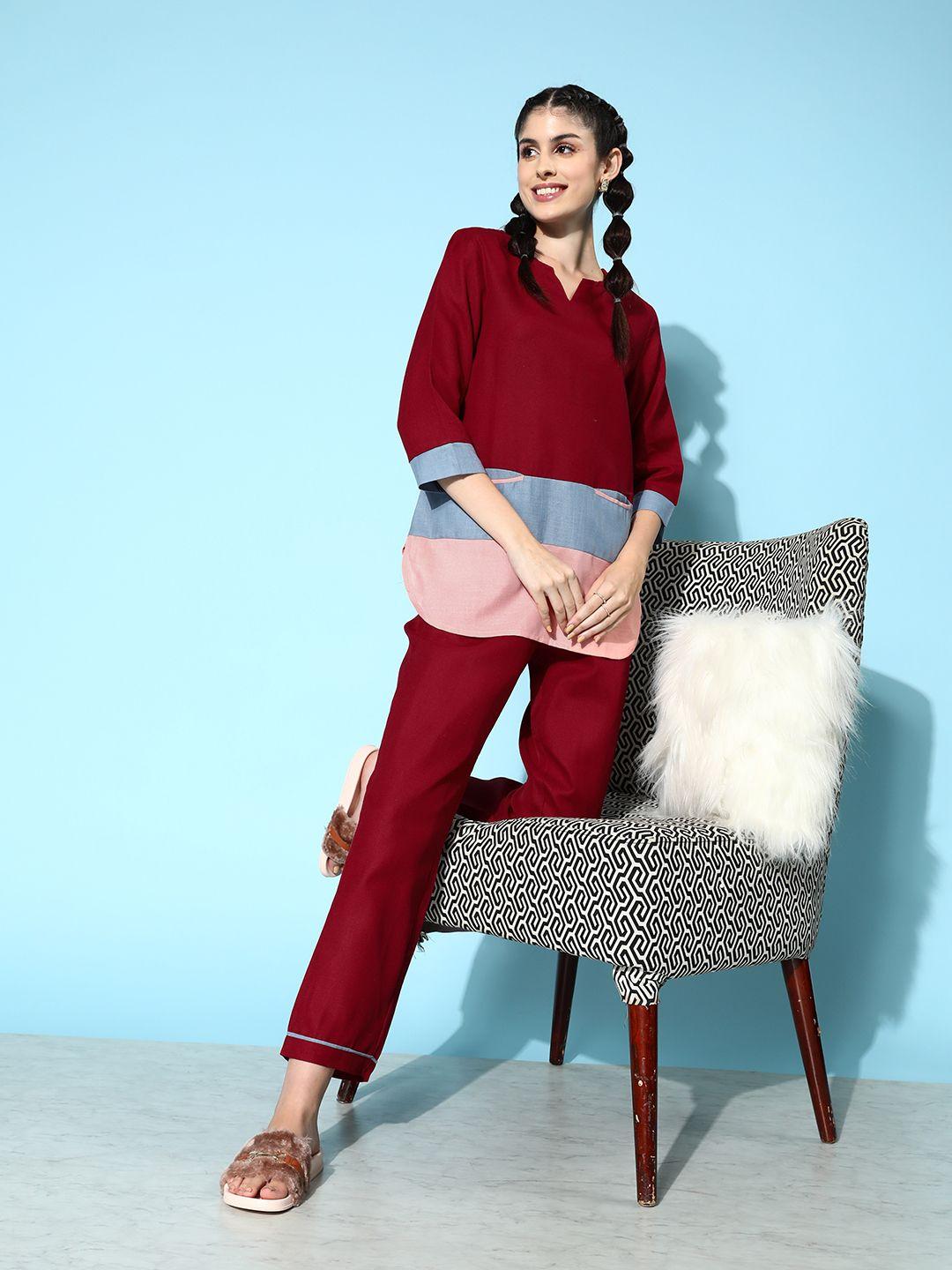 bannos swagger colourblocked top with trousers
