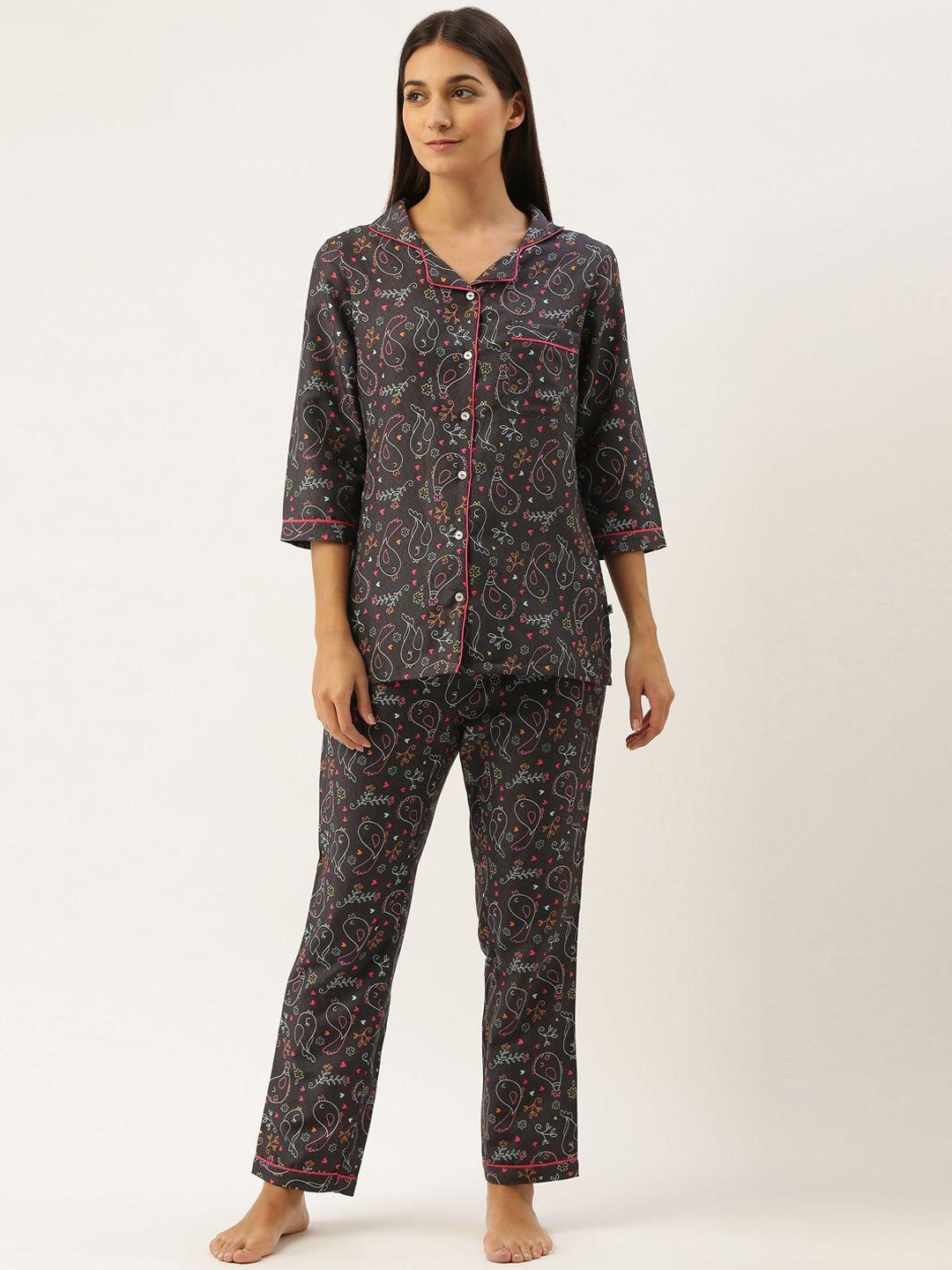bannos swagger conversational printed night suit