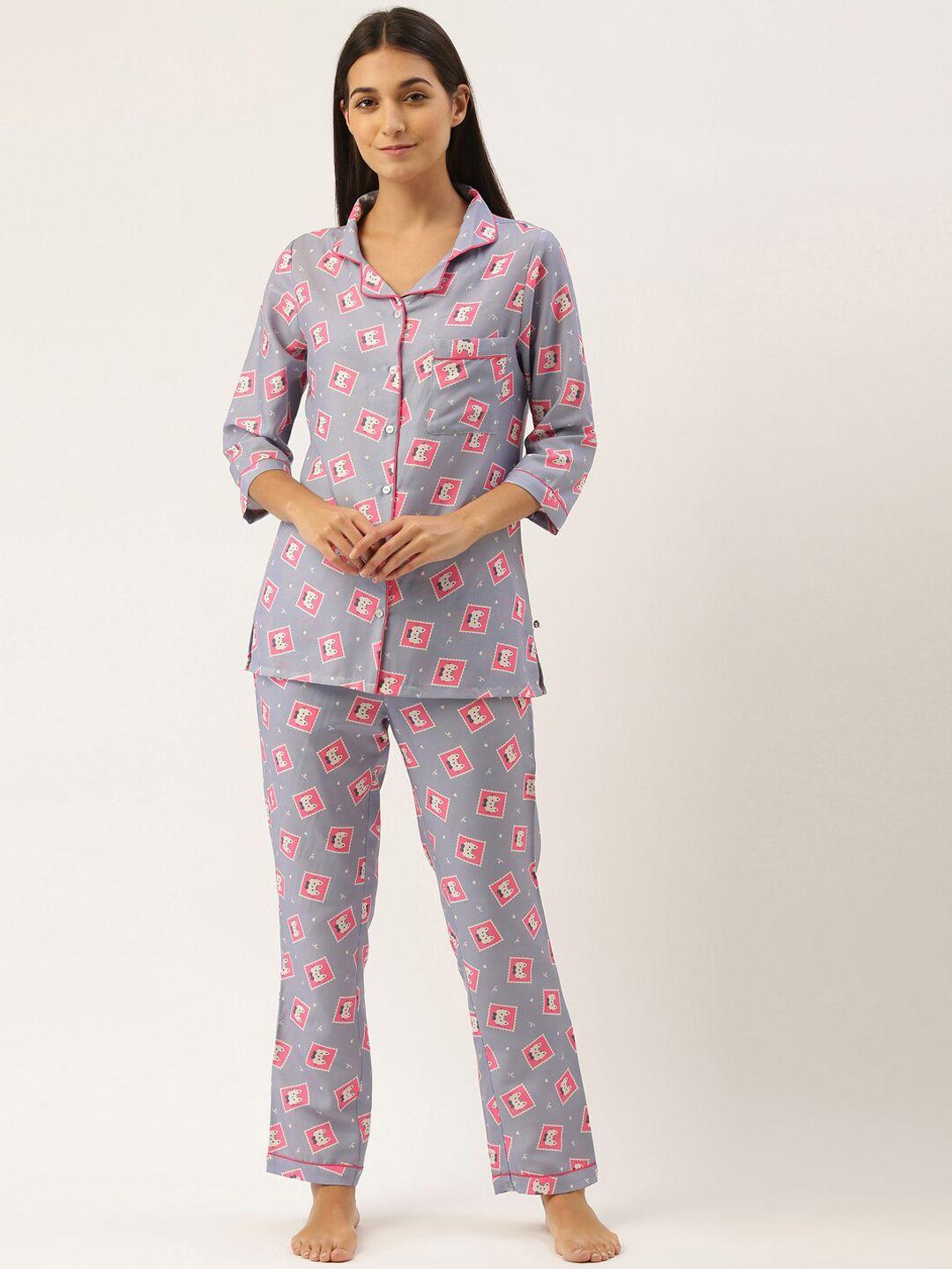 bannos swagger conversational printed night suit
