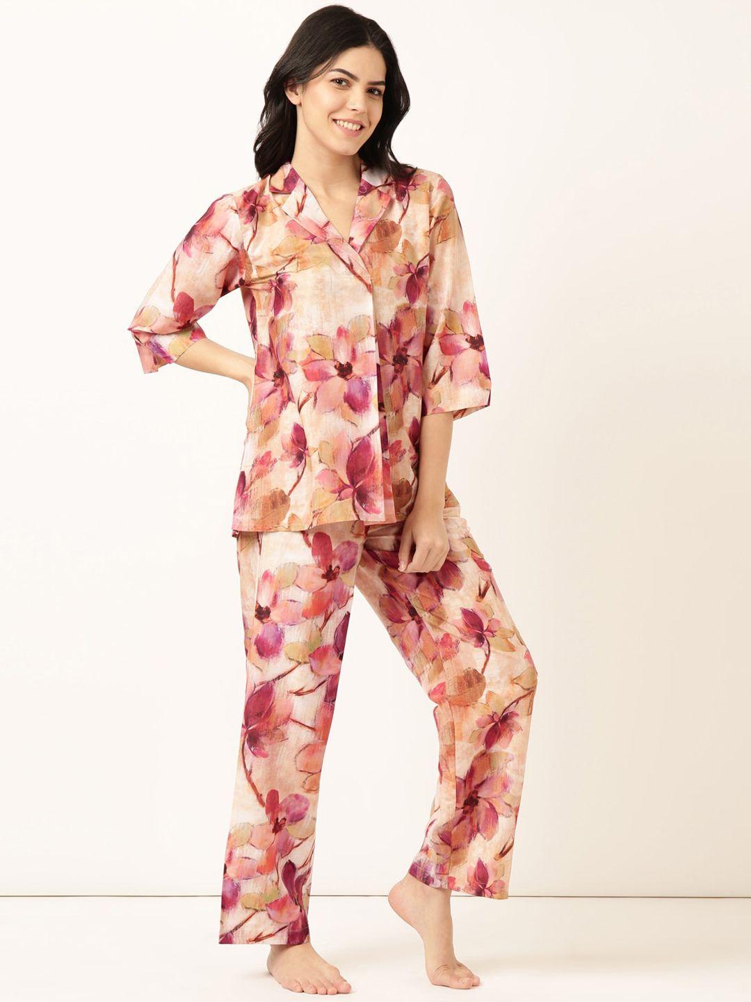 bannos swagger floral printed night suit