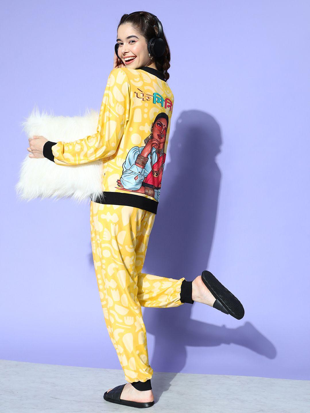 bannos swagger printed top trousers & jacket co-ords