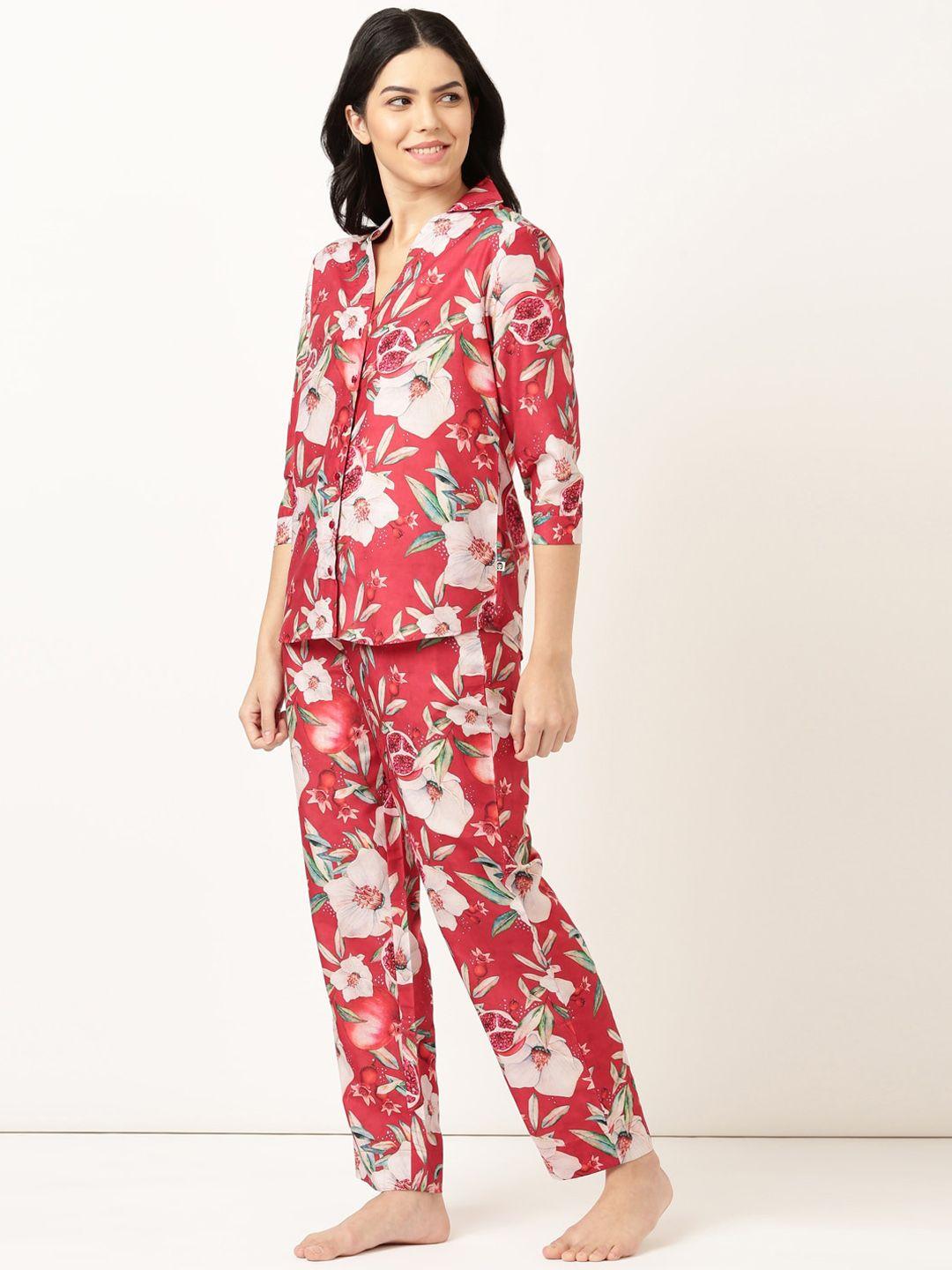 bannos swagger tropical printed night suit