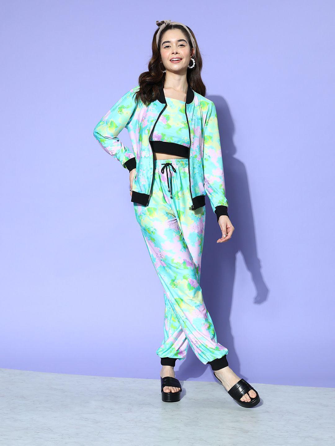 bannos swagger women printed top with trousers & with jacket