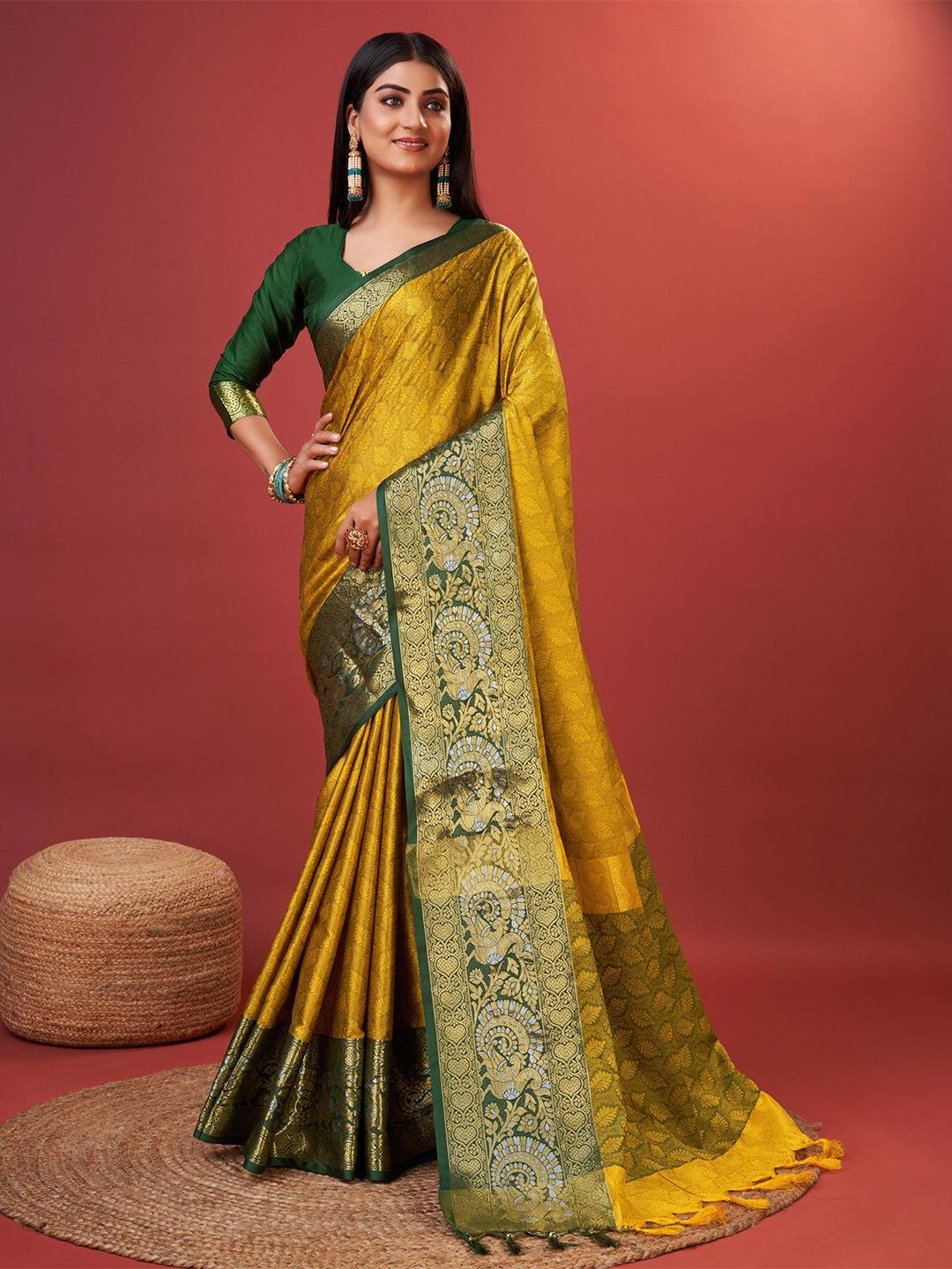 bansari textiles ethnic motifs woven design zari pure cotton banarasi saree