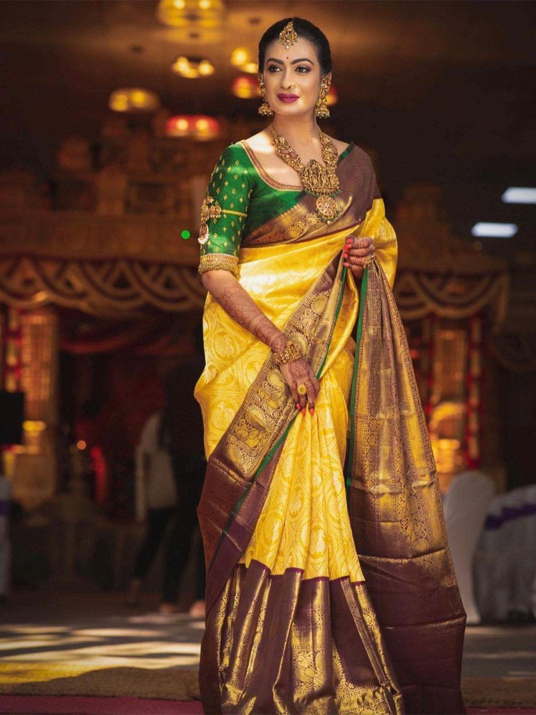 bansari textiles ethnic motifs woven design zari pure silk kanjeevaram saree