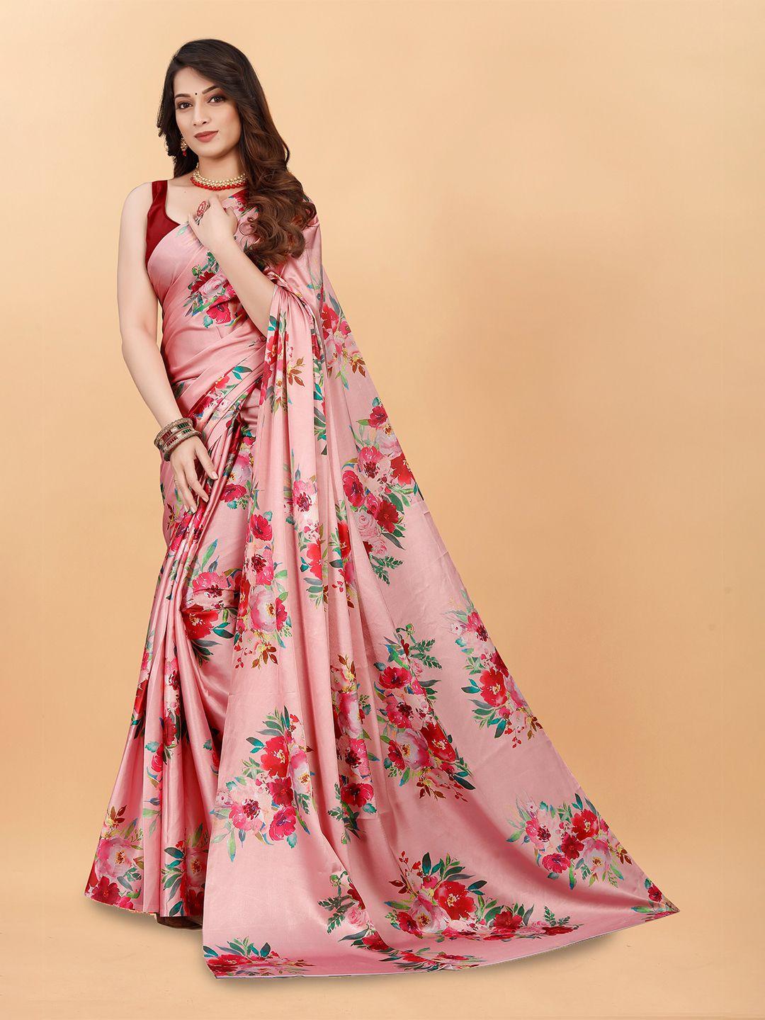 bansari textiles floral satin saree