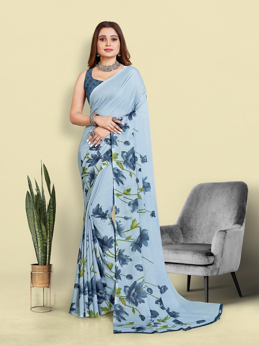 bansari textiles floral woven design pure georgette saree