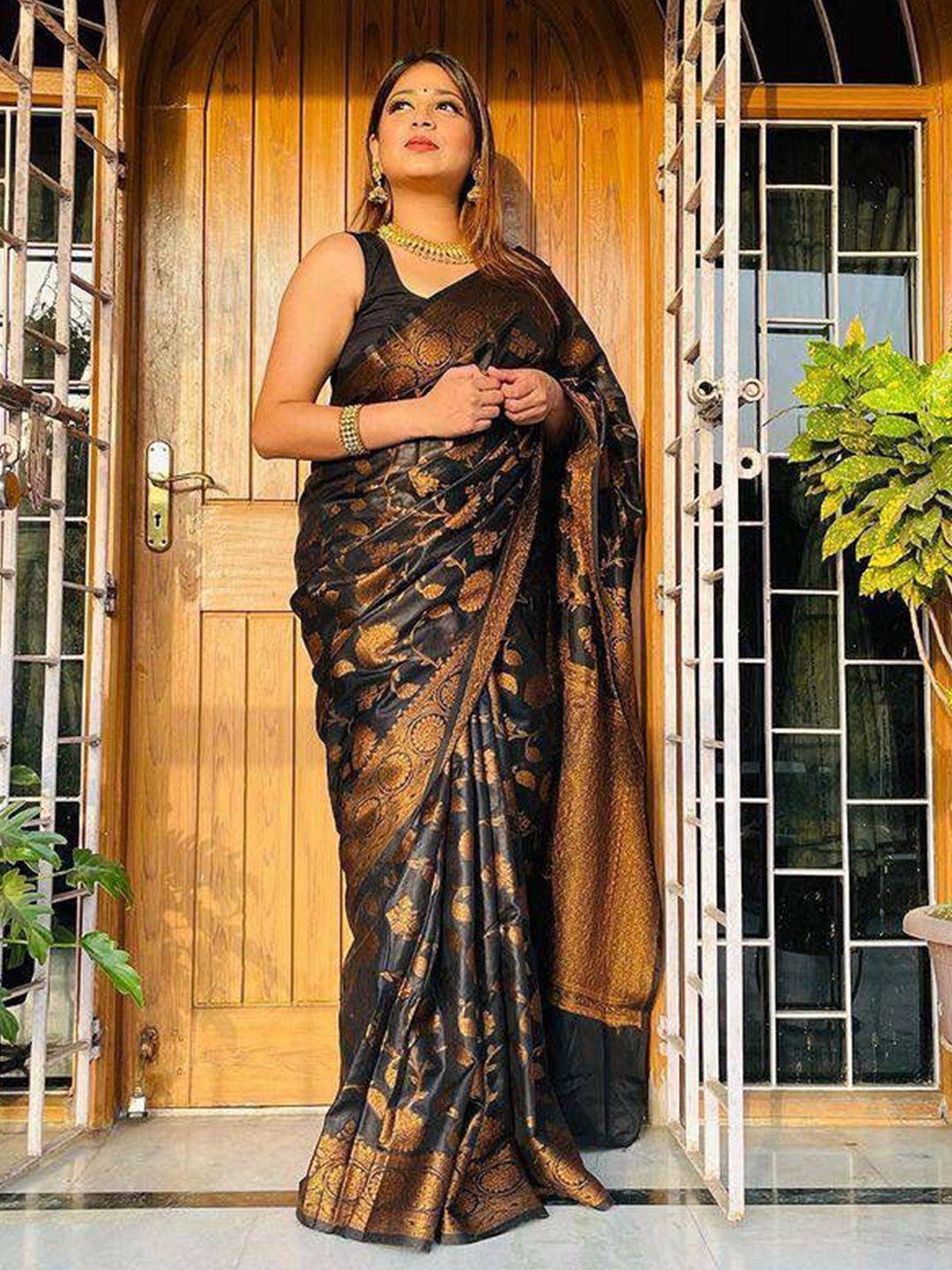 bansari textiles floral woven design zari pure silk kanjeevaram saree