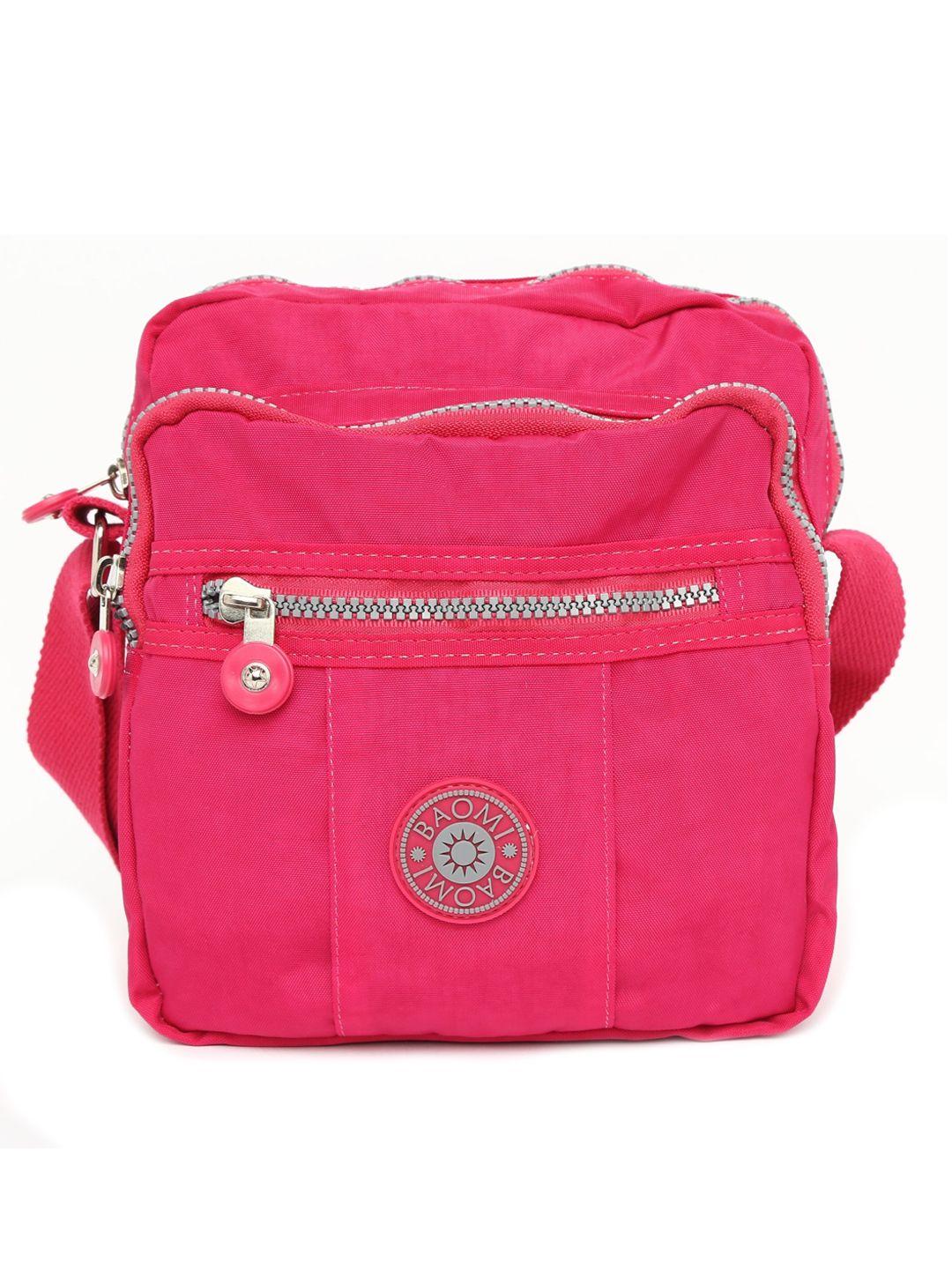 baomi red structured sling bag