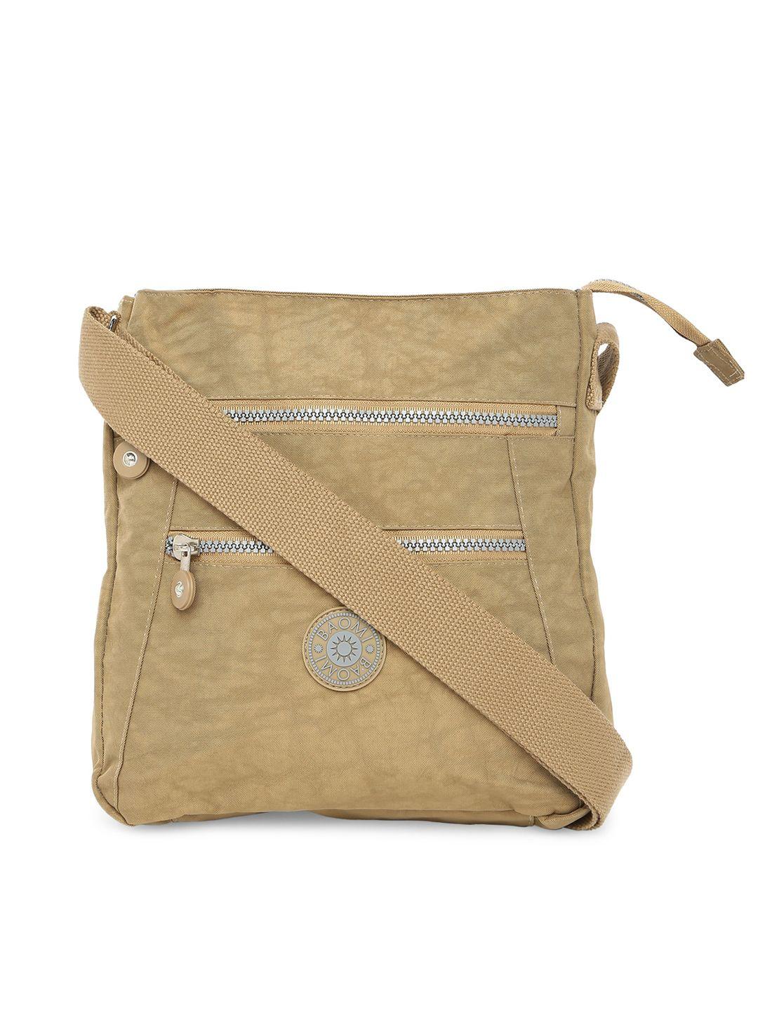 baomi beige structured sling bag