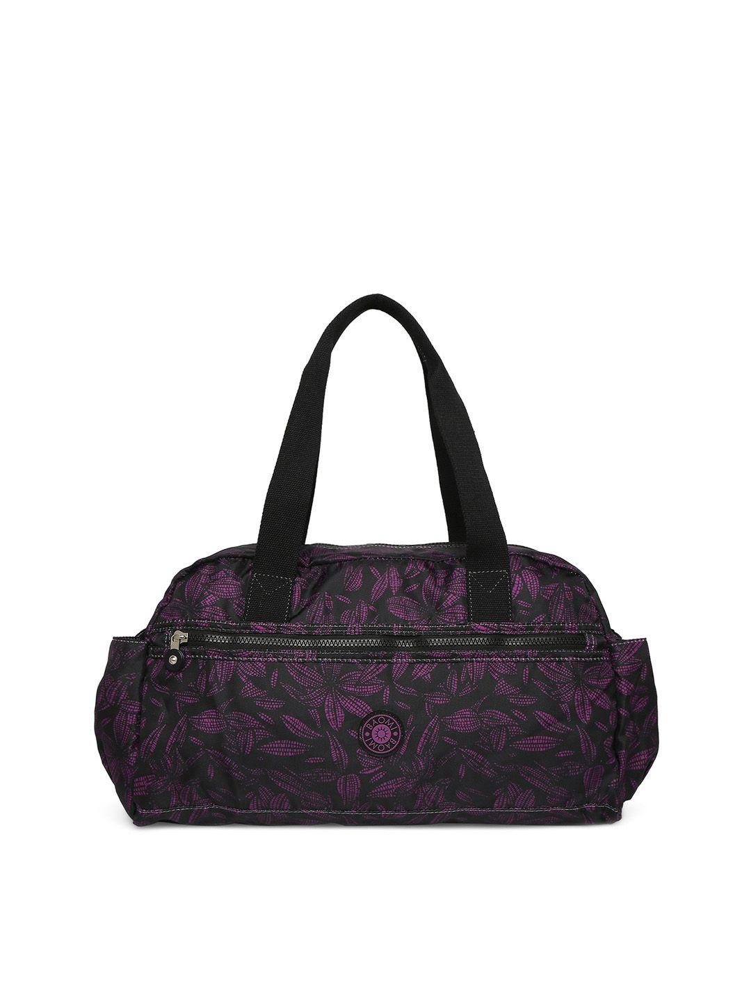 baomi black floral printed structured shoulder bag