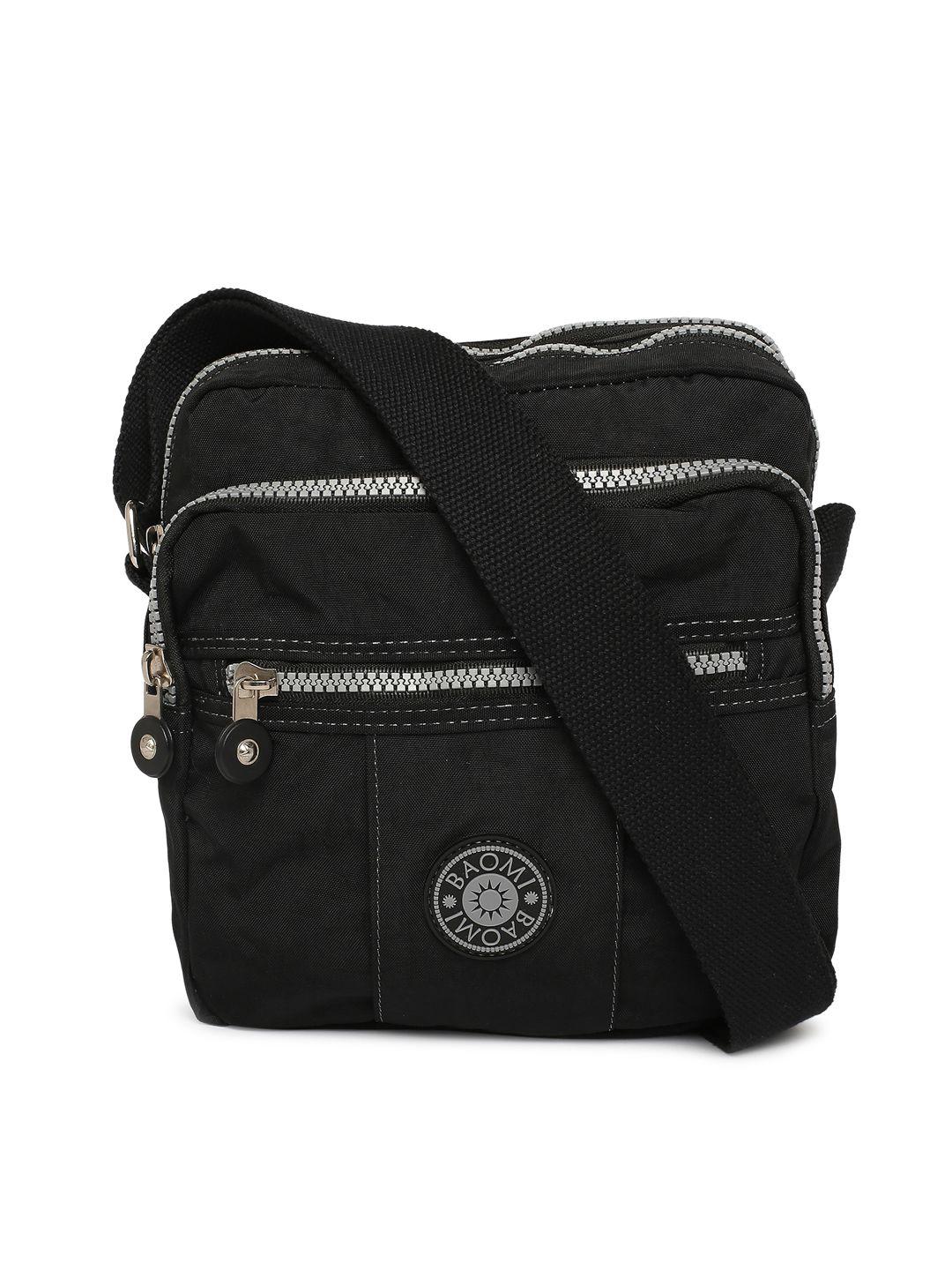 baomi black oversized structured sling bag