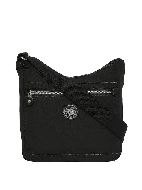 baomi black solid medium cross body bag