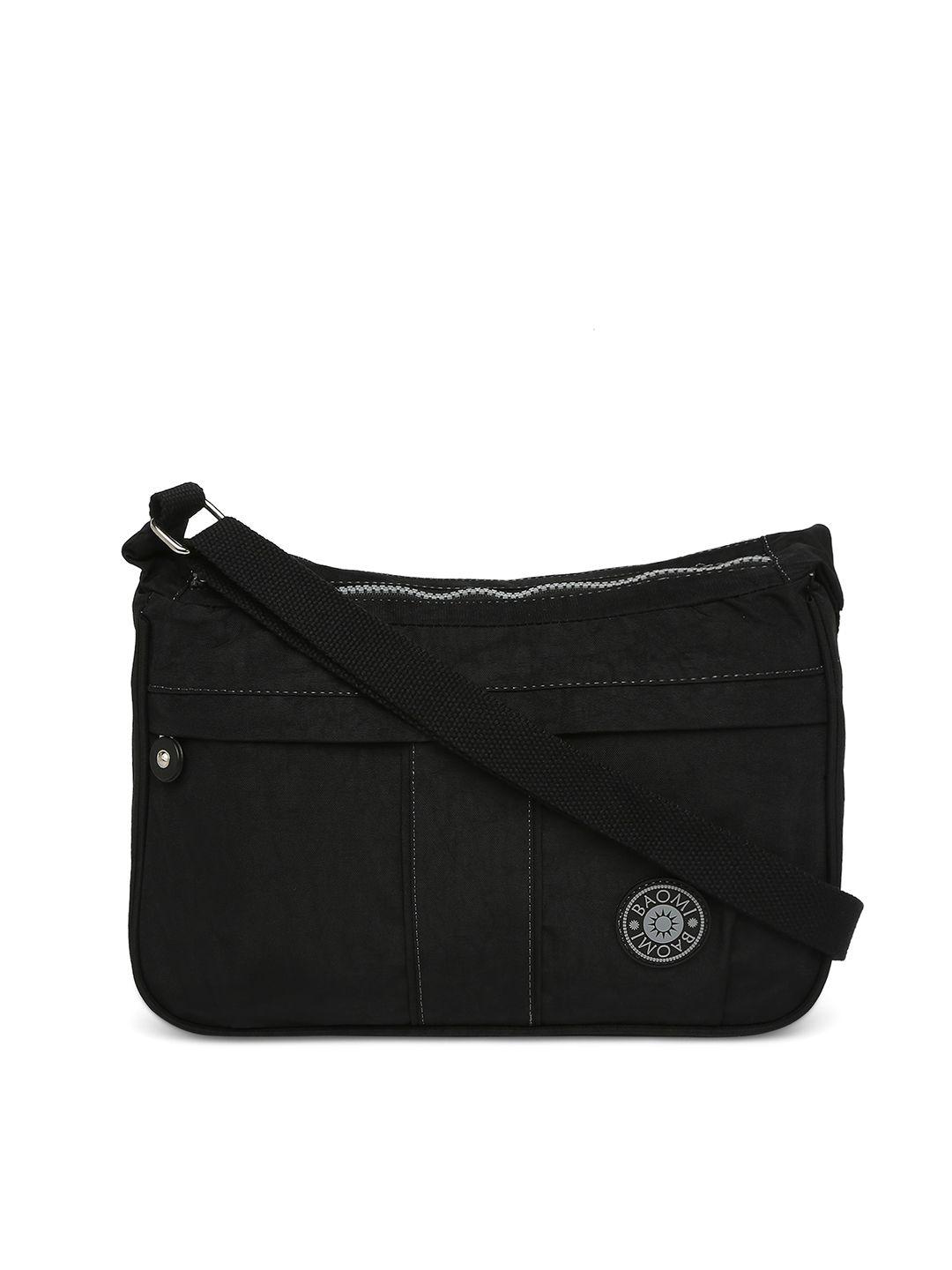 baomi black structured sling bag