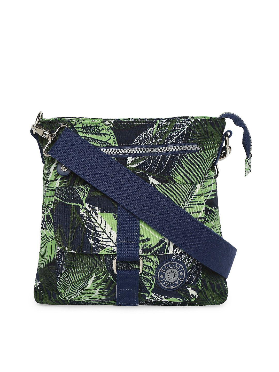 baomi blue green printed oversized sling bag