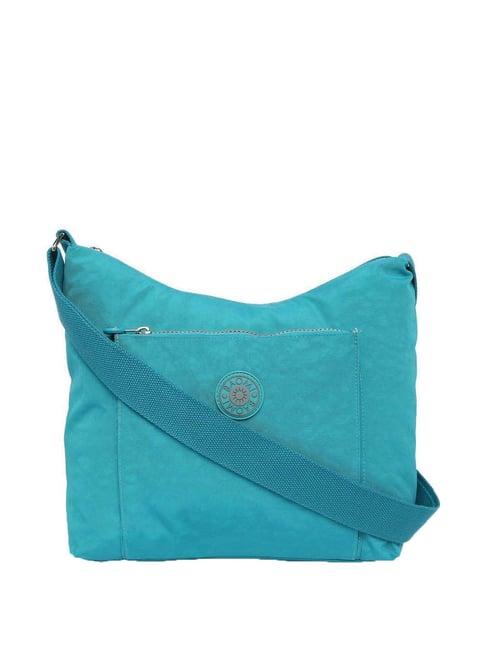 baomi blue solid medium cross body bag