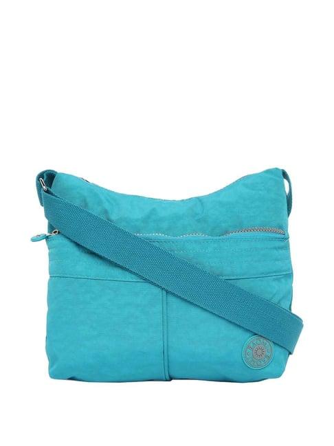 baomi blue solid medium cross body bag