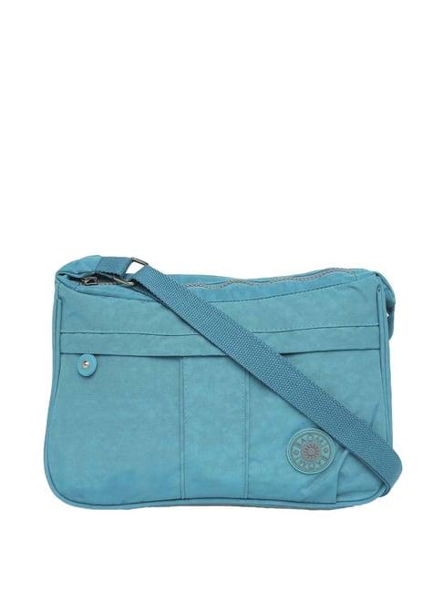 baomi blue solid medium cross body bag