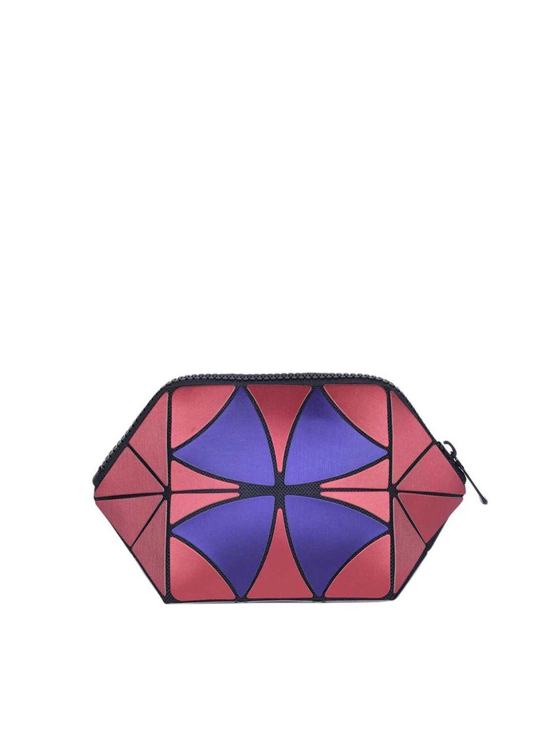 baomi geometric cosmetic pouch range orange + purple color soft one size handbag