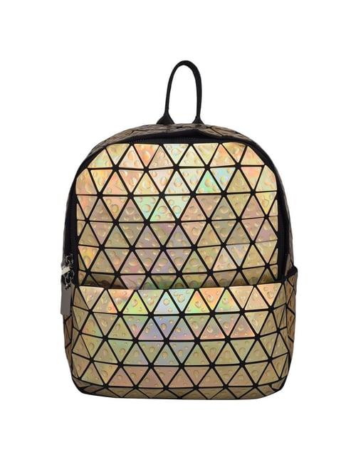 baomi geometric gold & black medium backpack