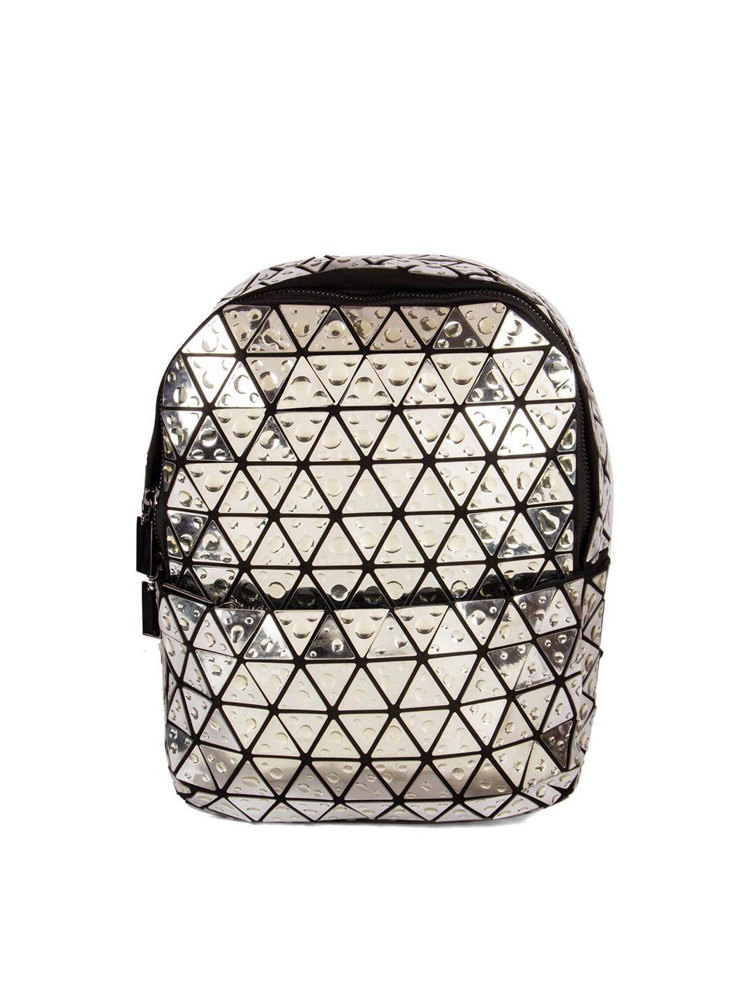 baomi geometric range silver color soft one size backpack