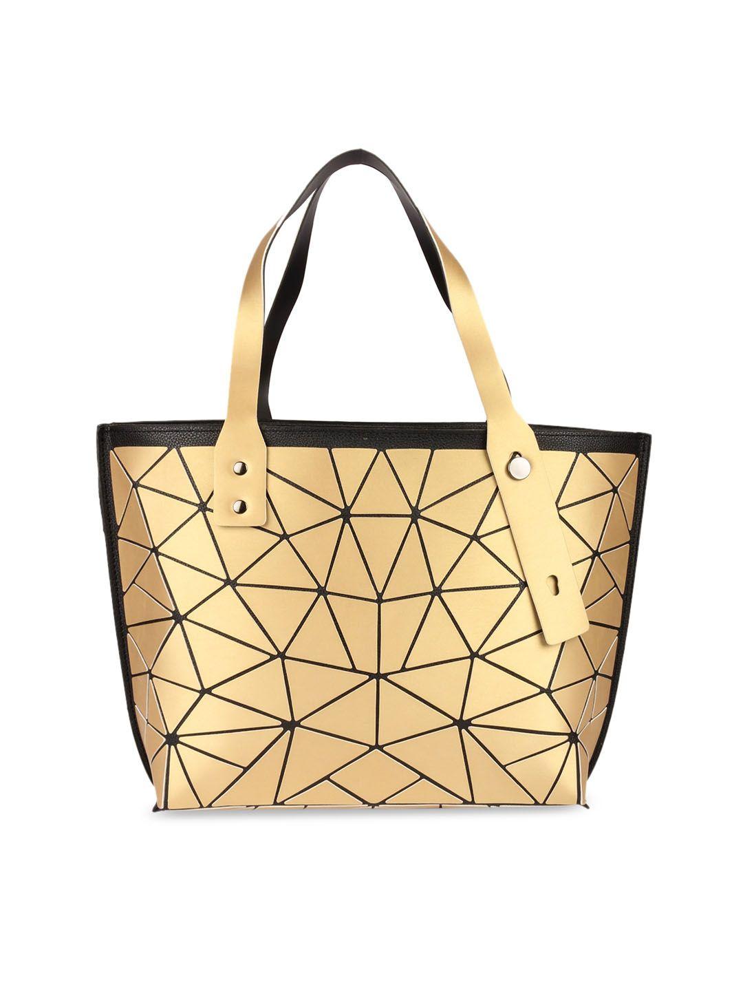 baomi geometric tote range yellow gold color soft one size handbag