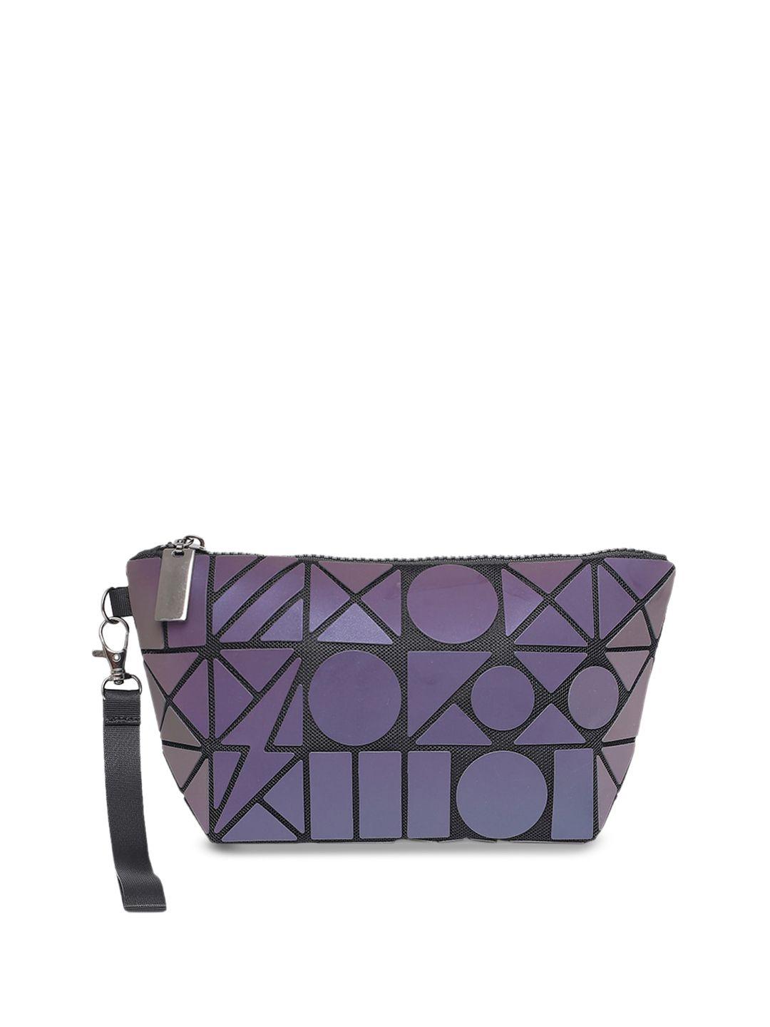 baomi grey geometric printed pu structured sling bag