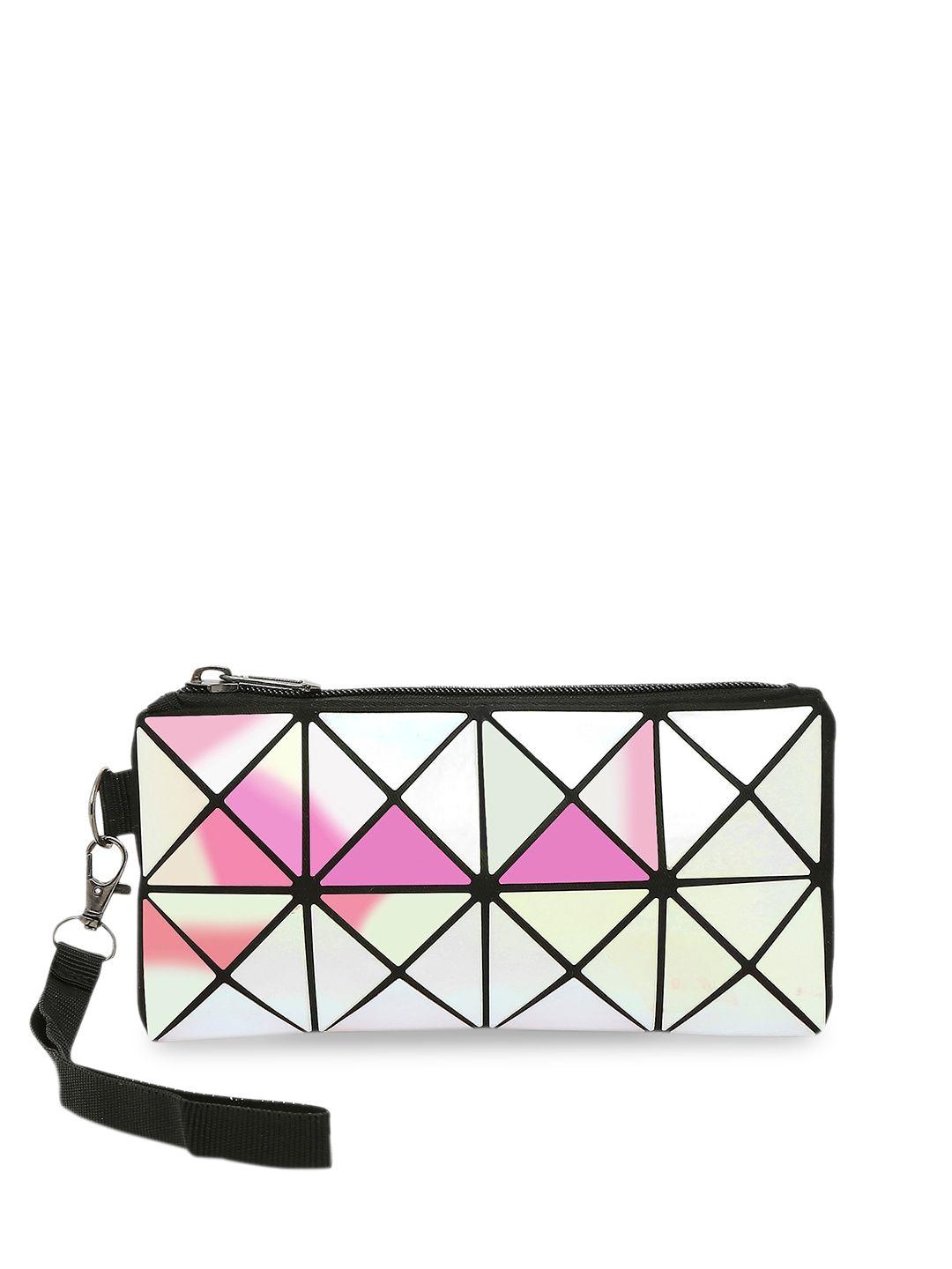 baomi multicoloured geometric textured pu structured hobo bag