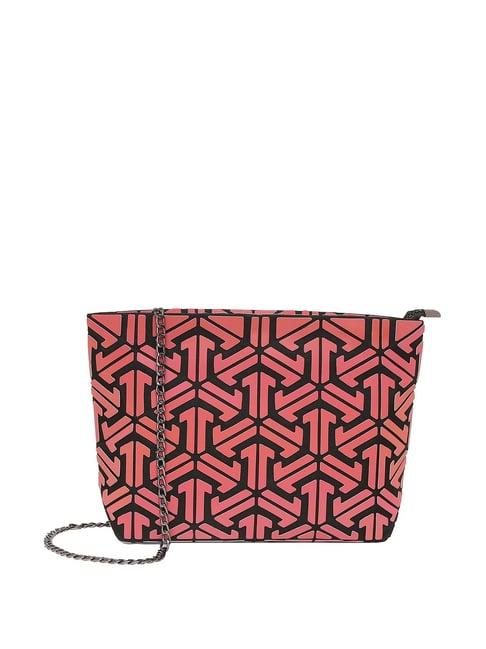 baomi peach textured medium sling handbag