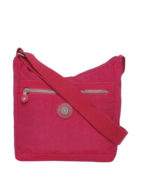 baomi pink solid medium cross body bag