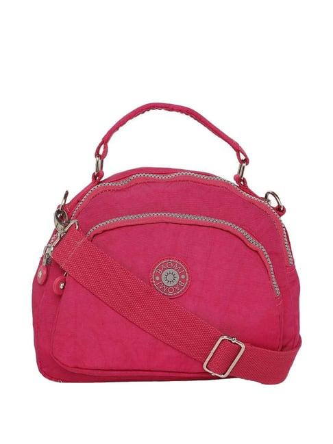 baomi pink solid medium cross body bag