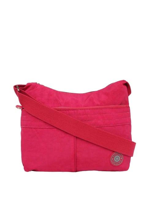 baomi pink solid medium cross body bag