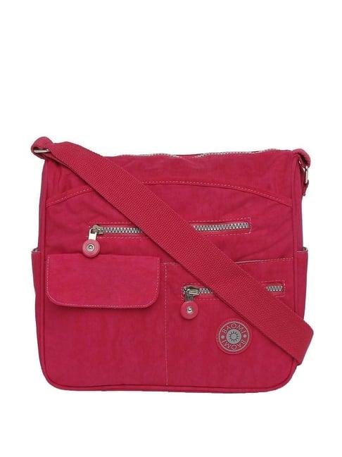 baomi pink solid medium cross body bag