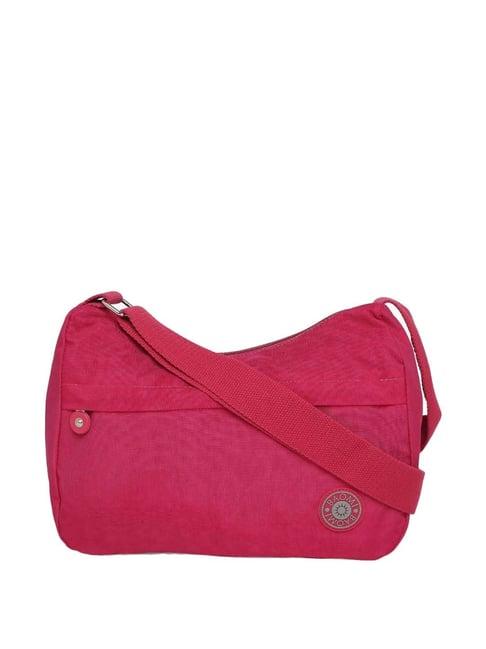 baomi pink solid medium cross body bag