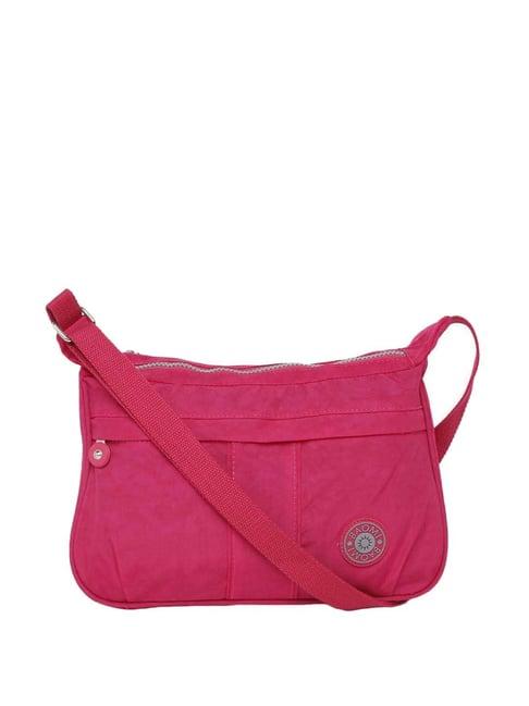 baomi pink solid medium cross body bag